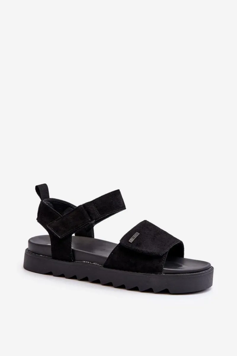 Hot Big Star Shoes Damskie Zamszowe Sandały Na Platformie Big Star NN274700 Czarne Czarny