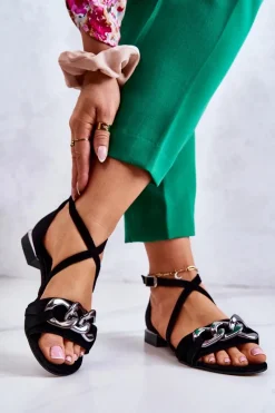 Sandały Płaskie><noscript><img width=