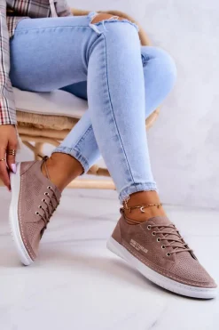 Clearance Evento Damskie Zamszowe Tenisówki Brązowe Cloesa