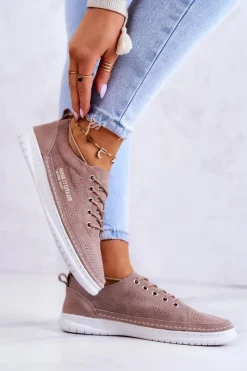 Clearance Evento Damskie Zamszowe Tenisówki Brązowe Cloesa