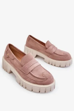 Sale Damskie Zamszowe Wsuwane Półbuty Jasnobrązowe Fiorell Damskie Mokasyny Damskie Zamszowe