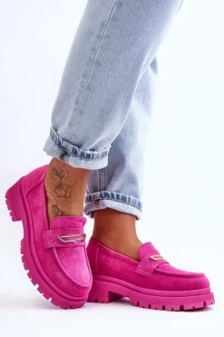 Boto Damskie Zamszowe Wsuwane Mokasyny Różowe Pure Love