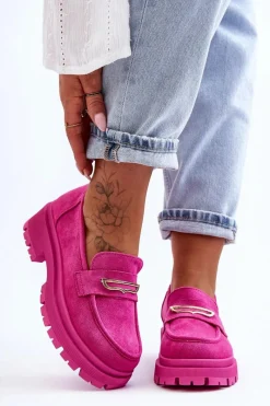 Boto Damskie Zamszowe Wsuwane Mokasyny Różowe Pure Love