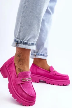 Boto Damskie Zamszowe Wsuwane Mokasyny Różowe Pure Love