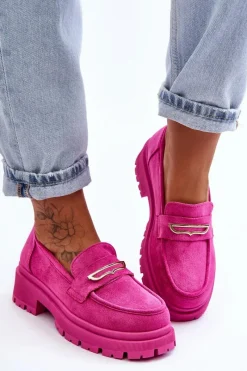 Boto Damskie Zamszowe Wsuwane Mokasyny Różowe Pure Love