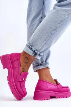 Boto Damskie Zamszowe Wsuwane Mokasyny Różowe Pure Love