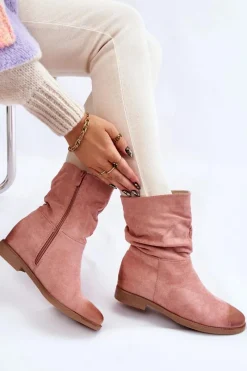 Clearance Damskie Zamszowe Wysokie Botki Różowe Venis Damskie Czarne Botki|Brązowe I Beżowe Botki