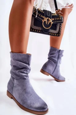 Best Damskie Zamszowe Wysokie Botki Niebieskie Venis Damskie Czarne Botki|Brązowe I Beżowe Botki