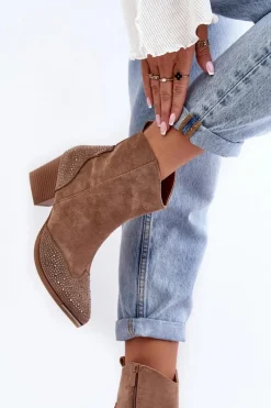 Botki Na Słupku|Brązowe I Beżowe Botki><noscript><img width=