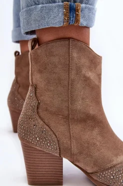 Botki Na Słupku|Brązowe I Beżowe Botki><noscript><img width=