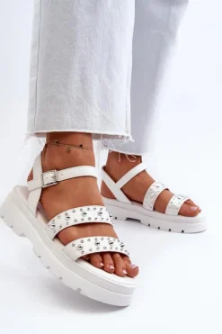 Sandały Płaskie><noscript><img width=