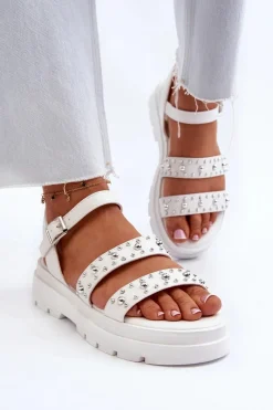 Sandały Płaskie><noscript><img width=