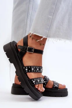 Sandały Płaskie><noscript><img width=