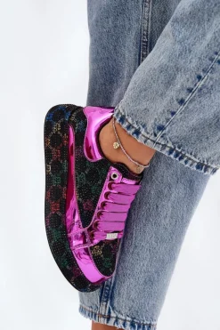 Discount GOE Damskie Zdobione Sneakersy Na Platformie NN2N4006 Czarne