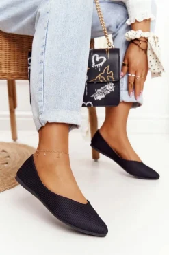 Best Delikatne Baleriny W Szpic Vinceza 2209 Czarne Damskie Baleriny Klasyczne