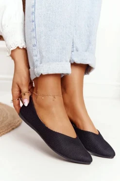 Best Delikatne Baleriny W Szpic Vinceza 2209 Czarne Damskie Baleriny Klasyczne