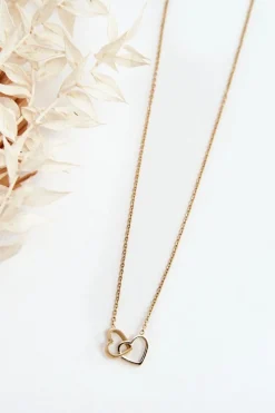 Naszyjniki>Glam Chic Delikatny Łańcuszek Z Sercami Złoty