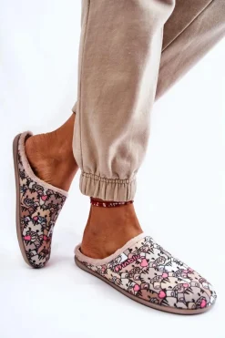 Sale INBLU Domowe Klapki Papcie W Koty GF-12-011 Beżowe