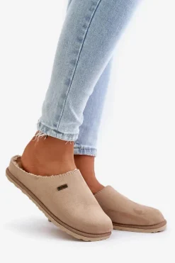 Sale INBLU Domowe Ocieplane Klapki Papcie CS-34-011 Beżowe