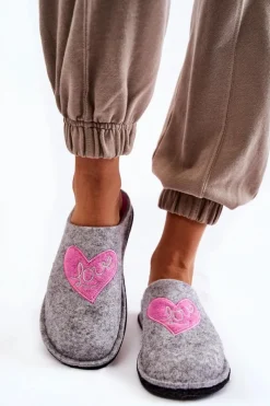 Kapcie Klasyczne>Big Star Shoes Domowe Papcie Big Star KK276020 Szaro-Różowe