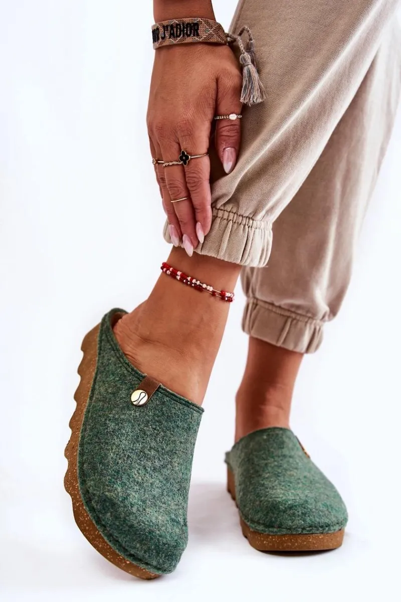 Kapcie Klasyczne|Klapki Damskie Klasyczne>INBLU Domowe Papcie Klapki Profilaktyczne DK-08-007 Zielone