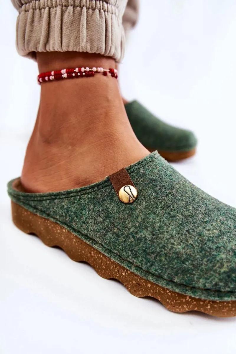 Kapcie Klasyczne|Klapki Damskie Klasyczne>INBLU Domowe Papcie Klapki Profilaktyczne DK-08-007 Zielone