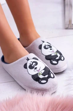 Kapcie Klasyczne>Boto Dreex Damskie Domowe Ciepłe Papcie Klapki Panda