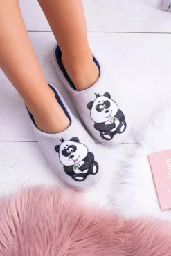 Kapcie Klasyczne>Boto Dreex Damskie Domowe Ciepłe Papcie Klapki Panda