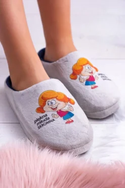 Kapcie Klasyczne>Boto Dreex Pluszowe Damskie Papcie Piękna Młoda Skromna