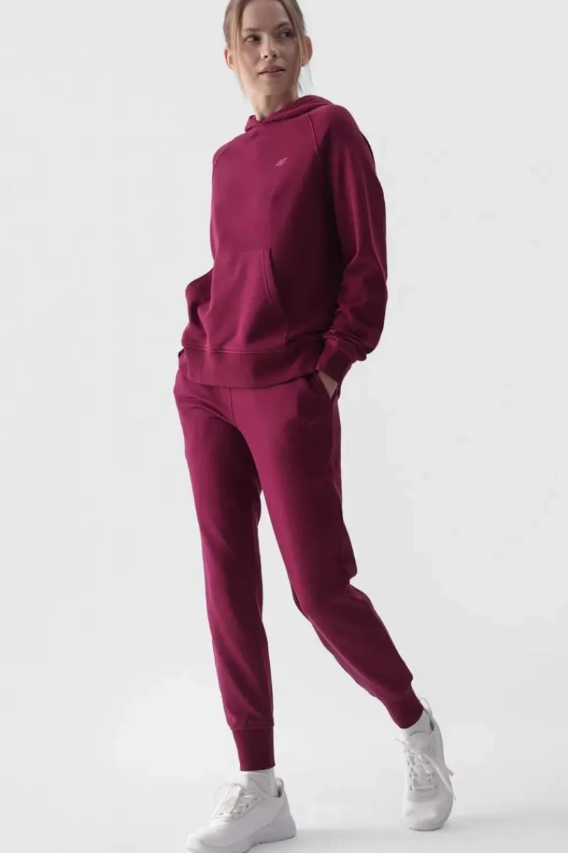 Dresowa Bluza Damska Z Kapturem Nierozpinana WMM00TSWSF1468-51S Fioletowa Damskie Bluzy Damskie|Odzież 4F