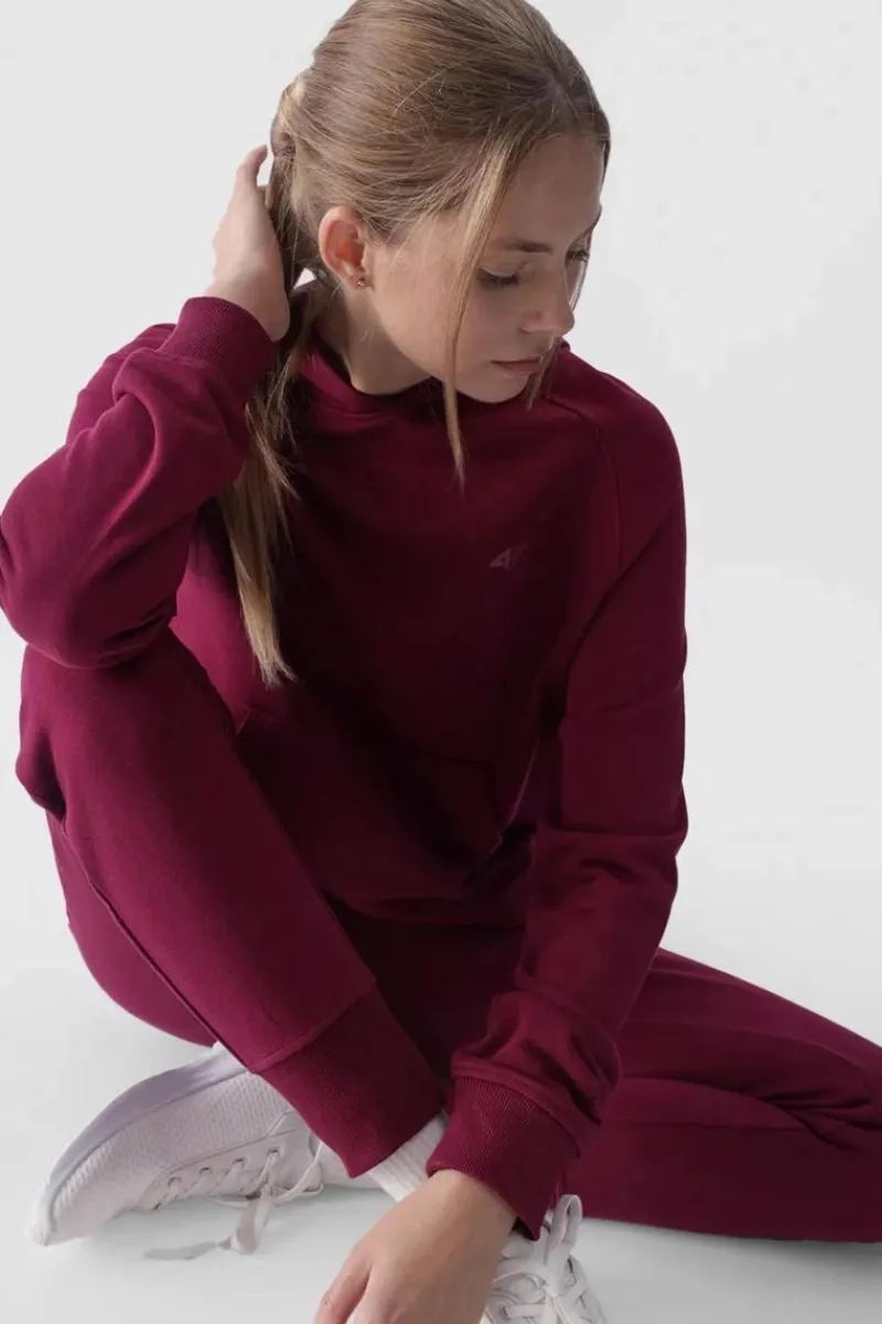 Dresowa Bluza Damska Z Kapturem Nierozpinana WMM00TSWSF1468-51S Fioletowa Damskie Bluzy Damskie|Odzież 4F