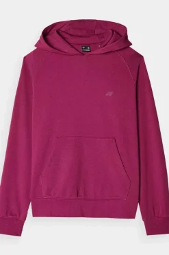 Dresowa Bluza Damska Z Kapturem Nierozpinana WMM00TSWSF1468-51S Fioletowa Damskie Bluzy Damskie|Odzież 4F