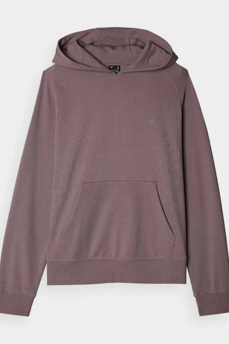 Discount Dresowa Bluza Damska Z Kapturem Nierozpinana WMM00TSWSF1468-83S Beżowa Damskie Bluzy Damskie|Odzież 4F