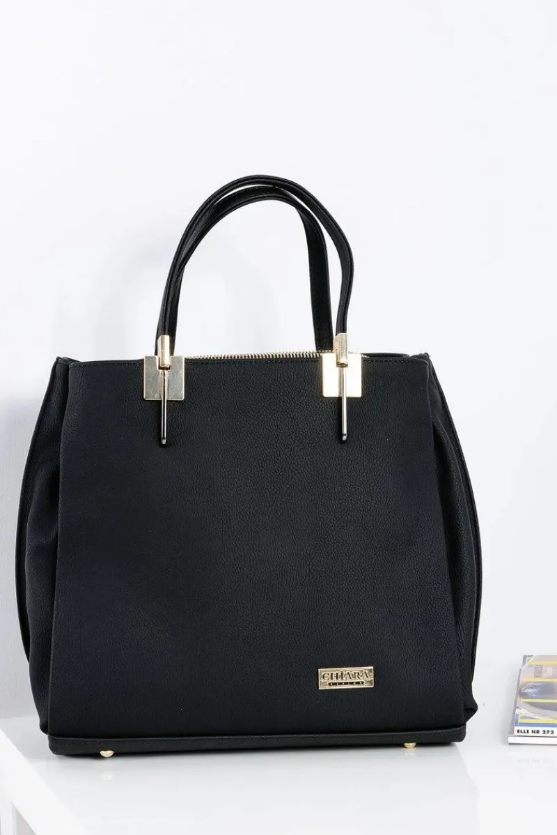 Hot Duża Czarna Torba Damska + Saszetka + Lustereczko POLSKA Torebki Nobo|Torebki Kuferki