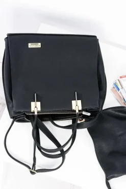 Hot Duża Czarna Torba Damska + Saszetka + Lustereczko POLSKA Torebki Nobo|Torebki Kuferki