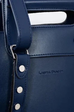 Duża Damska Granatowa Torebka Kuferek Nity Torebki Nobo|Torebki Kuferki