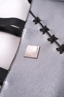 Sale Duża Damska Torba Shopper BAG0840-022 Srebrna Torebki Monnari|Torebki Klasyczne