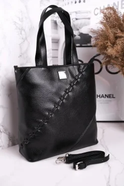 Monnari Duża Damska Torba Shopper BAG0840-020 Czarna