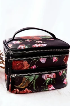 Kosmetyczki Damskie>Nobo Duża Kosmetyczka Kwiaty L0020-CM05 Brązowa