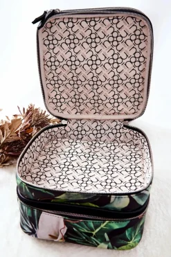 Clearance Duża Kosmetyczka Liście L0020-CM08 Czarna Damskie Kosmetyczki Damskie