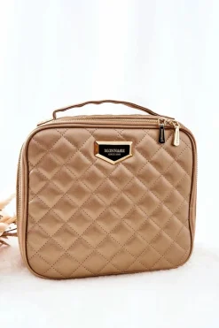 Kosmetyczki Damskie>Monnari Duża Kosmetyczka Pikowana CSM0040-023 Złota