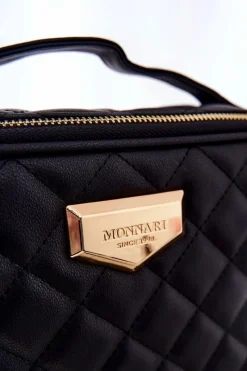 New Duża Kosmetyczka Pikowana CSM0040-020 Czarna Damskie Kosmetyczki Damskie