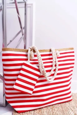 Torebki Plażowe>Boto Duża Plażowa Torebka Shopper Czerwona