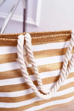 Best Duża Plażowa Torebka Shopper Złota Torebki Plażowe