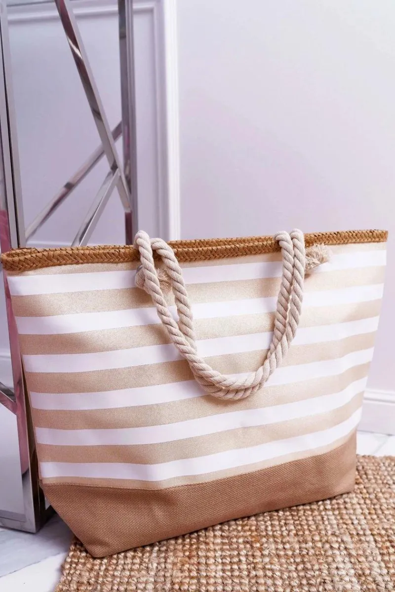 Torebki Plażowe>Boto Duża Plażowa Torebka Shopper Beżowa