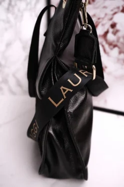 Online Duża Torba Shopper Z Odpinanym Paskiem LAURA BIAGGI Czarna Torebki Klasyczne
