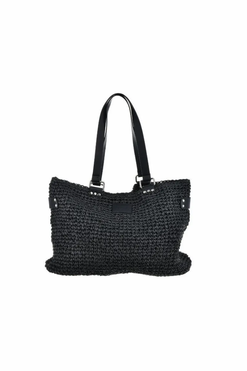 Torebki Plażowe|Torebki Klasyczne>Big Star Shoes Duża Torba Z Plecionki Big Star NN574108 Czarna