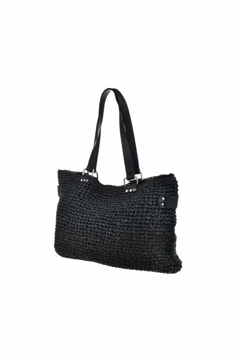 Torebki Plażowe|Torebki Klasyczne>Big Star Shoes Duża Torba Z Plecionki Big Star NN574108 Czarna