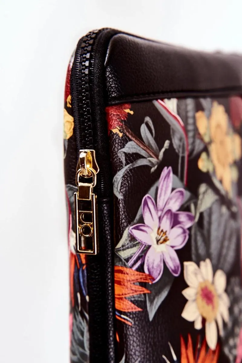 Torebki Nobo|Torebki Klasyczne>Nobo Duża Torebka M2010-CM20 Kwiaty Czarna