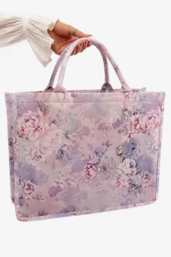 New Duża Torebka W Kwiaty Fioletowa Mooch Torebki Klasyczne